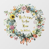 Begrüßungsvorlage für Blumenblätter Fensteraufkleber (Blatt)