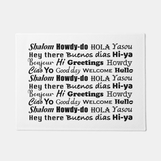 Begrüßungswörter Fußmatte (Vorderseite)