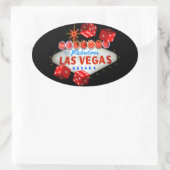 Begrüßungswürfel Ovaler Aufkleber (Tasche)