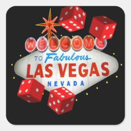 Begrüßungswürfel Quadratischer Aufkleber