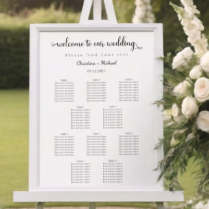 Begrüßungszeichen   10 Tabellen   Sitzdiagramm Poster
