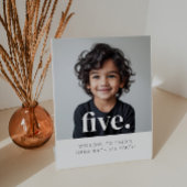 Begrüßungszeichen 5 - 5. Geburtstag Foto Sockelschild