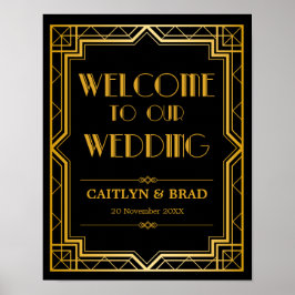 Begrüßungszeichen | Art Deco Poster