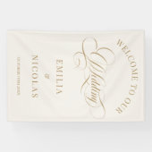 Begrüßungszeichen Beige und Gold Classic Banner (Horizontal)