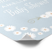 Begrüßungszeichen Blue Boho Daisy Baby Dusche Poster (Ecke)