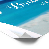 Begrüßungszeichen | Blue Ocean Beach Brautparty Poster (Ecke)