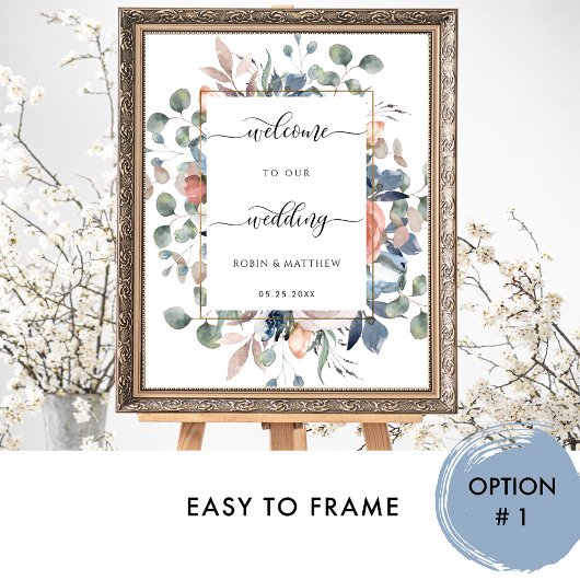 Begrüßungszeichen, Blumen und Grün Poster