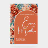 Begrüßungszeichen | Boho Terracotta Floral Acrylschild (Vorderseite)