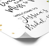 Begrüßungszeichen Brautparty Miss an Frau Floral Poster (Ecke)