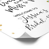 Begrüßungszeichen Brautparty Miss an Frau Floral Poster (Ecke)