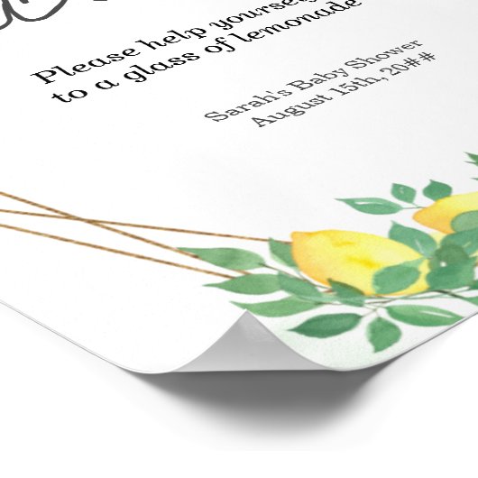 Begrüßungszeichen Citrus Lemonade Poster (Ecke)