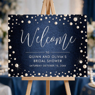 Begrüßungszeichen Denim und Pearls Poster