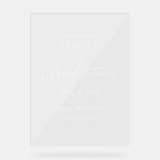 Begrüßungszeichen der Acrylic Modern Graduation Pa Acrylschild (Vorderseite)