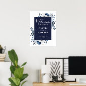 Begrüßungszeichen der Blauen Botanischen Flora Poster (Heimbüro)