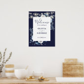Begrüßungszeichen der Blue String Light Floral Poster (Küche)