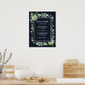 Begrüßungszeichen der Blue Succulent Wedding Mitte Poster (Küche)