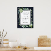 Begrüßungszeichen der Blue Succulent Wedding Mitte Poster (Küche)