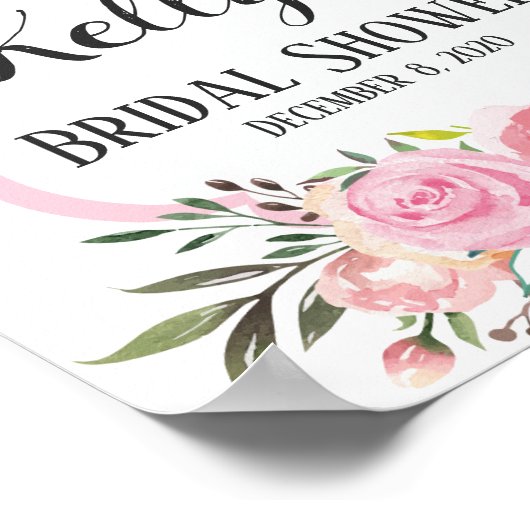 Begrüßungszeichen der blumigen Blume Brautparty Poster (Ecke)