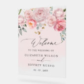 Begrüßungszeichen der Blush Bloral Acrylschild (Winkel)