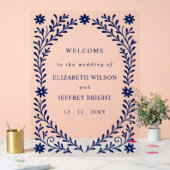 Begrüßungszeichen der Boho Navy Acrylschild (Hochzeit)