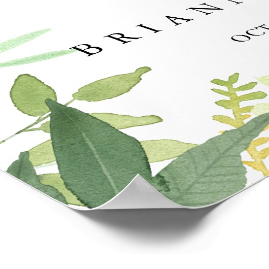 Begrüßungszeichen der botanischen Foliage Poster (Ecke)