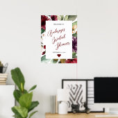 Begrüßungszeichen der Burgunder Rose Poster (Heimbüro)