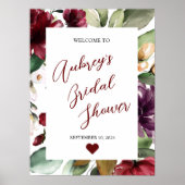 Begrüßungszeichen der Burgunder Rose Poster (Vorne)