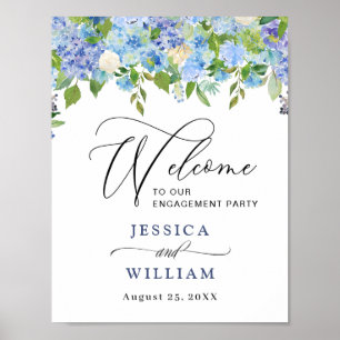 Begrüßungszeichen der Elegant Hydrangea ENGAGEMENT Poster