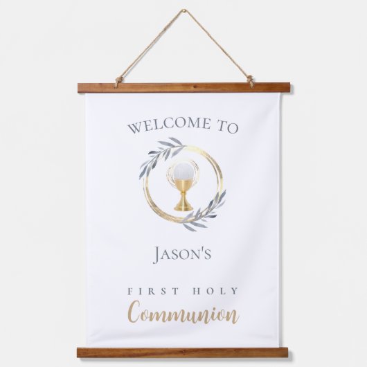 Begrüßungszeichen der ersten Heiligen Kommune Wandteppich Mit Holzrahmen (Vorderseite)