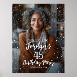 Begrüßungszeichen der Geburtstagsfeier mit Foto Poster