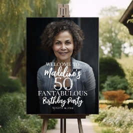 Begrüßungszeichen der Geburtstagsfeier mit Foto Poster