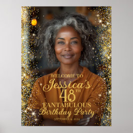 Begrüßungszeichen der Geburtstagsfeier mit Foto Poster