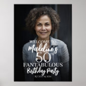 Begrüßungszeichen der Geburtstagsfeier mit Foto Poster (Vorne)