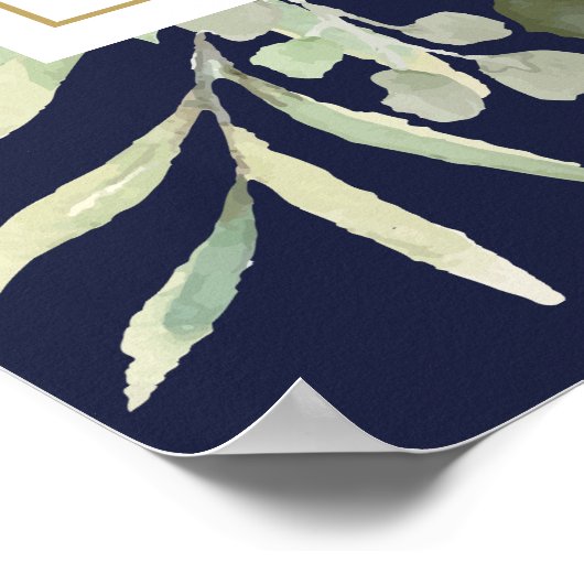 Begrüßungszeichen der grünen Navy Blue Wedding Poster (Ecke)