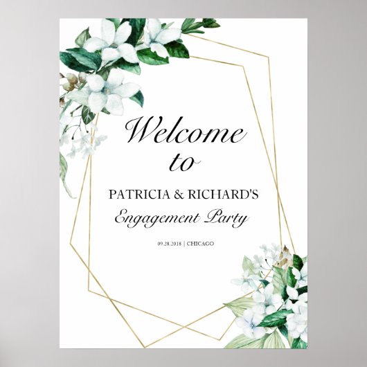 Begrüßungszeichen der Gruppe geometrischer Grünflä Poster (Vorne)