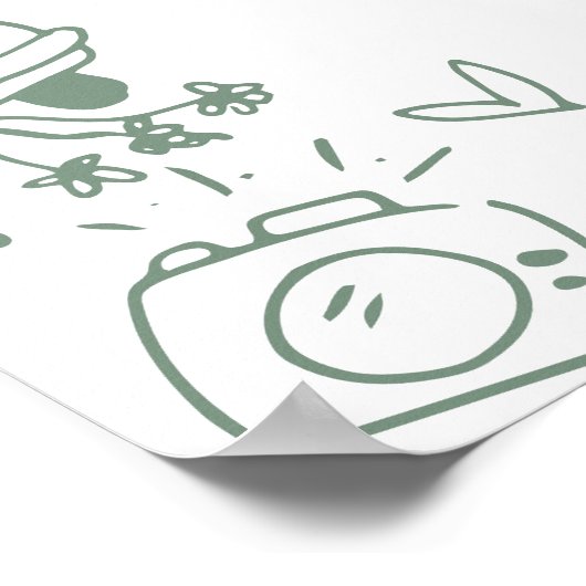 Begrüßungszeichen der handgezeichneten grünen Whim Poster (Ecke)