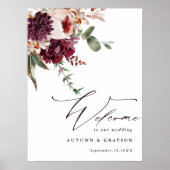 Begrüßungszeichen der Herbst-Romance-Wasserfarbenh Poster (Vorne)