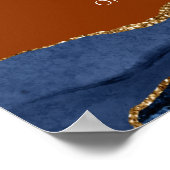 Begrüßungszeichen der Hochzeit von Navy Blue Agate Poster (Ecke)