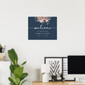 Begrüßungszeichen der Hochzeit von Navy Rustikal P Poster (Heimbüro)