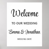 Begrüßungszeichen der Hochzeitsfeier Poster (Vorne)