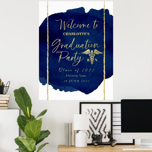 Begrüßungszeichen der Krankenschwester Medical Gra Poster (Heimbüro)