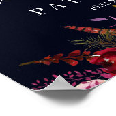 Begrüßungszeichen der Marine Burgundy Boho Poster (Ecke)