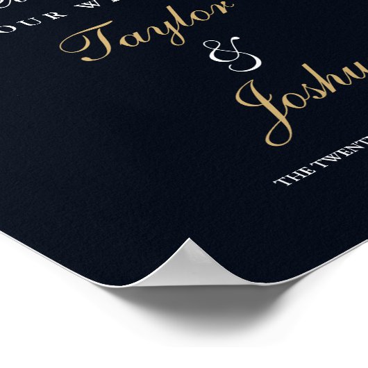 Begrüßungszeichen der Marine Gold Floral Poster (Ecke)