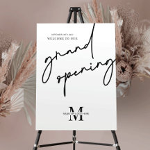 Begrüßungszeichen der Minimalistischen Grand Openi