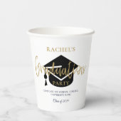 Begrüßungszeichen der modernen Gold Script Graduat Pappbecher (Rückseite)