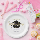 Begrüßungszeichen der modernen Gold Script Graduat Pappteller (Party)