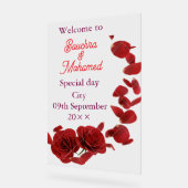 Begrüßungszeichen der omantischen Rote Rose - Cust Acrylschild (Winkel)