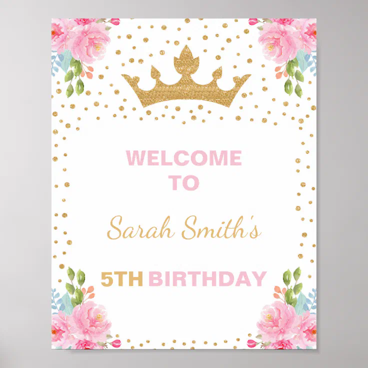 Begrüßungszeichen der Prinzessin Geburtstag Poster Zazzle.de