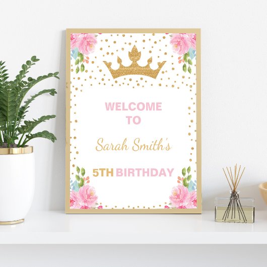 Begrüßungszeichen der Prinzessin Geburtstag Poster