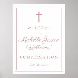 Begrüßungszeichen der rosafarbenen Rose Poster